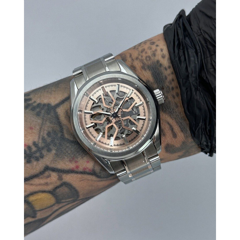 Custom Seiko Mod • Premium GS Salmon Defy Skeleton w/ VC Clover Seconds • 38mm